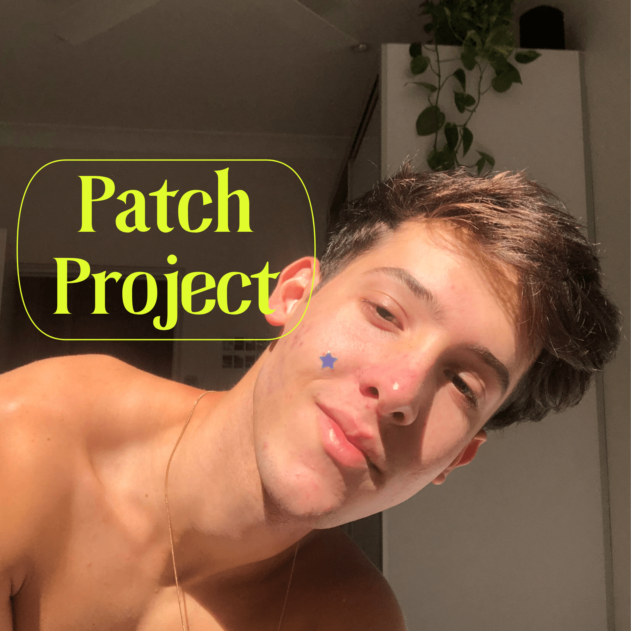 Best star pimple patch on a boy's face. Patch project