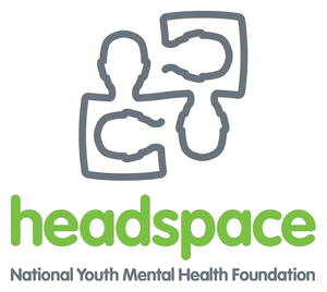 Logo of the National Youth Mental Health Foundation with a stylized figure and 'heads' design.